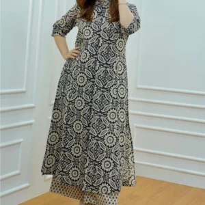 Ethnic Motifs Printed Black Grey Co-Ord Set